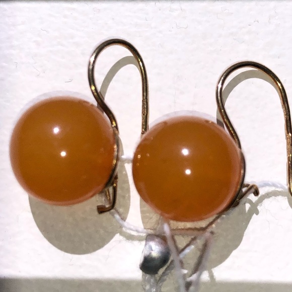 Baltic Amber Earrings Silver 925 Gold Plated Kaliningrad Amber Factory NWT - Picture 6 of 6